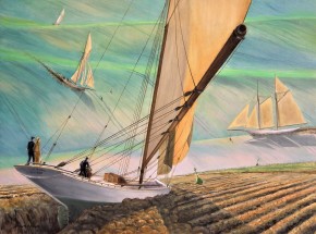 'America's Cup po polsku', olej na płótnie, 80 x 60 cm